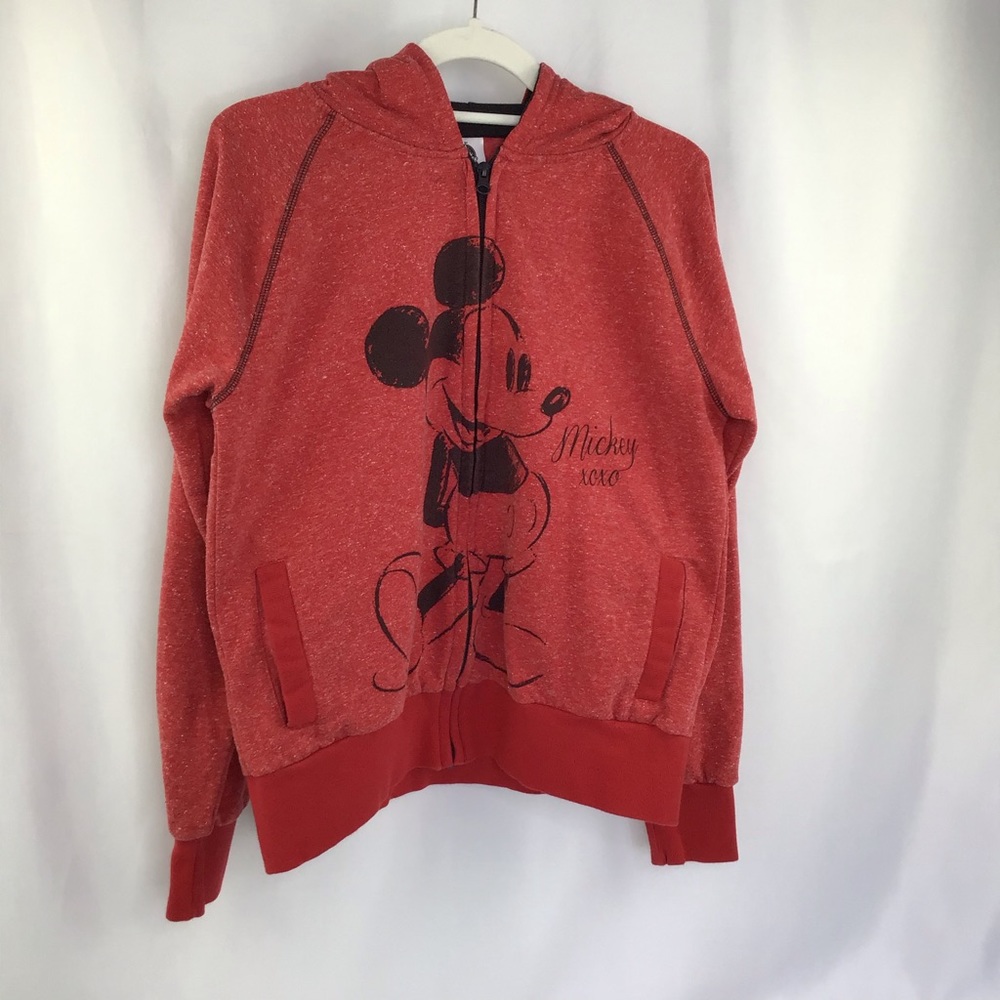 Disney Mickey Mouse Full zip Hoodie Red size M